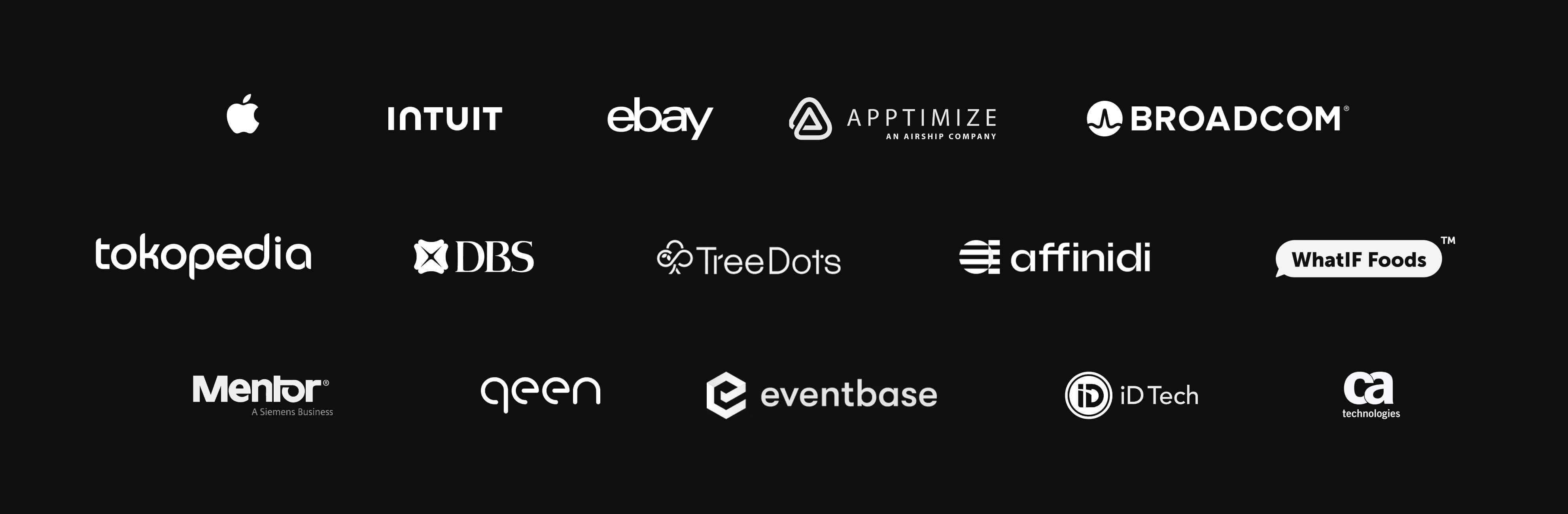 Logos I've worked with from Apple and broadcom to DBS Bank Singapore
